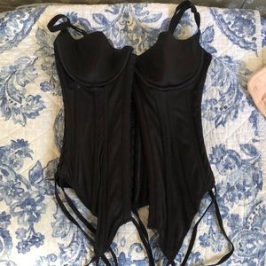 Vintage 90s or early 2000s black satin sexy corset victoria secret
